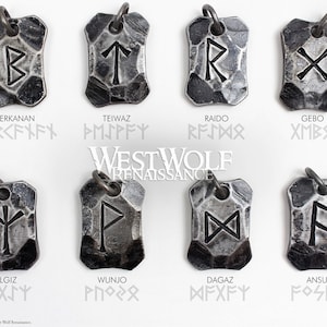 Hand-Forged Viking Rune Pendants Made of Hammered Steel Choose Your Talisman Norse/Symbols/Runes/Writing/Odin/Power/Charms/Beads image 5