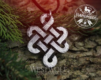 Hand-Forged Celtic Life Knot Pendant - Made of Steel --- Viking/Norse/Medieval/Necklace/Jewelry