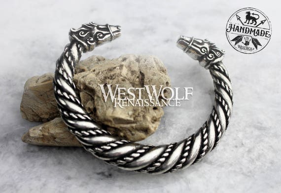 Silver Viking Odin's Horse Sleipnir Torc - 2 Sizes --- Norse
