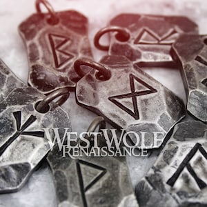 Hand-Forged Viking Rune Pendants Made of Hammered Steel Choose Your Talisman Norse/Symbols/Runes/Writing/Odin/Power/Charms/Beads image 4