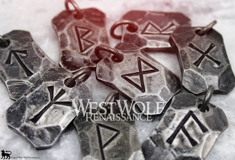 Hand-Forged Viking Rune Pendants Made of Hammered Steel Choose Your Talisman Norse/Symbols/Runes/Writing/Odin/Power/Charms/Beads image 4