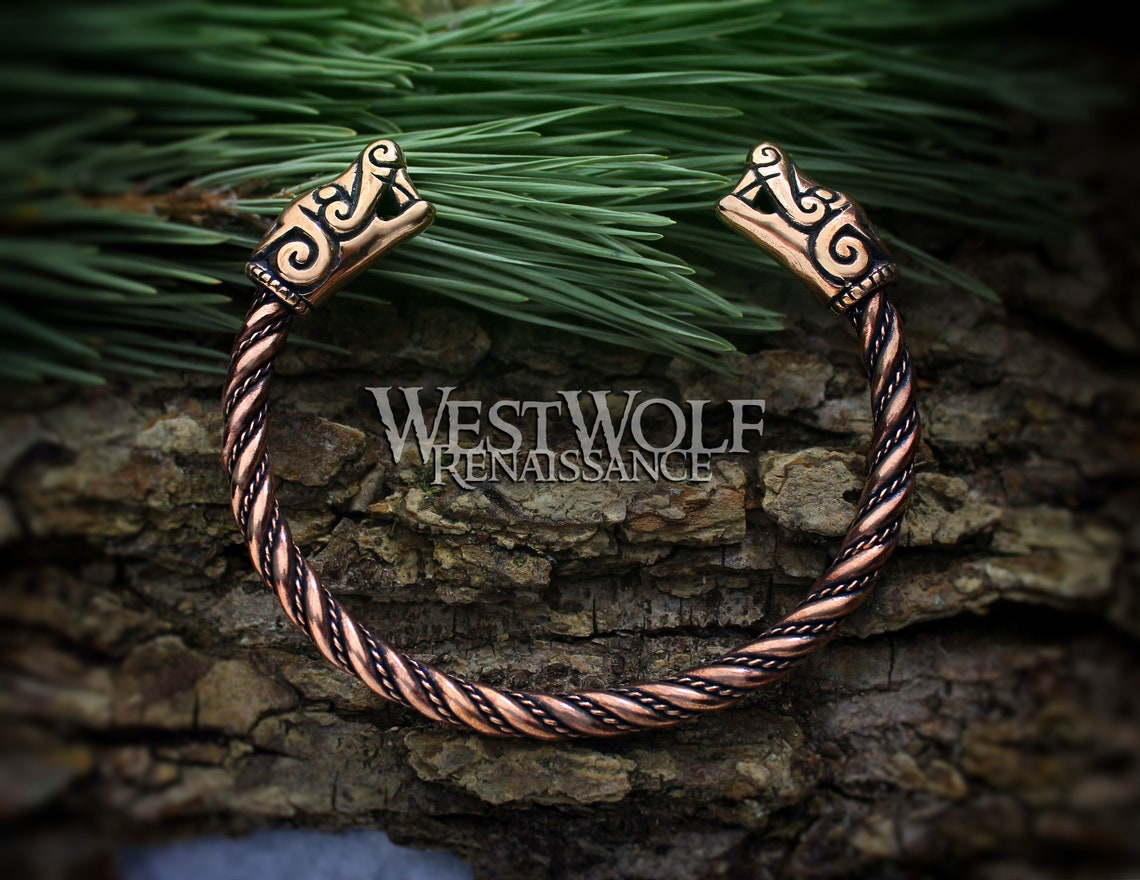 Bronze Viking Dragon Beast Bracelet/torc/torque Norse Etsy