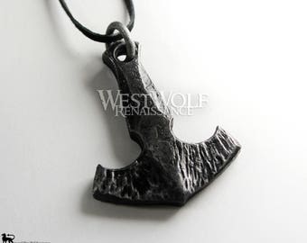 Hand-Forged Viking MJOLNIR Thor's Hammer Pendant - Norse/Medieval/Jewelry/Skyrim