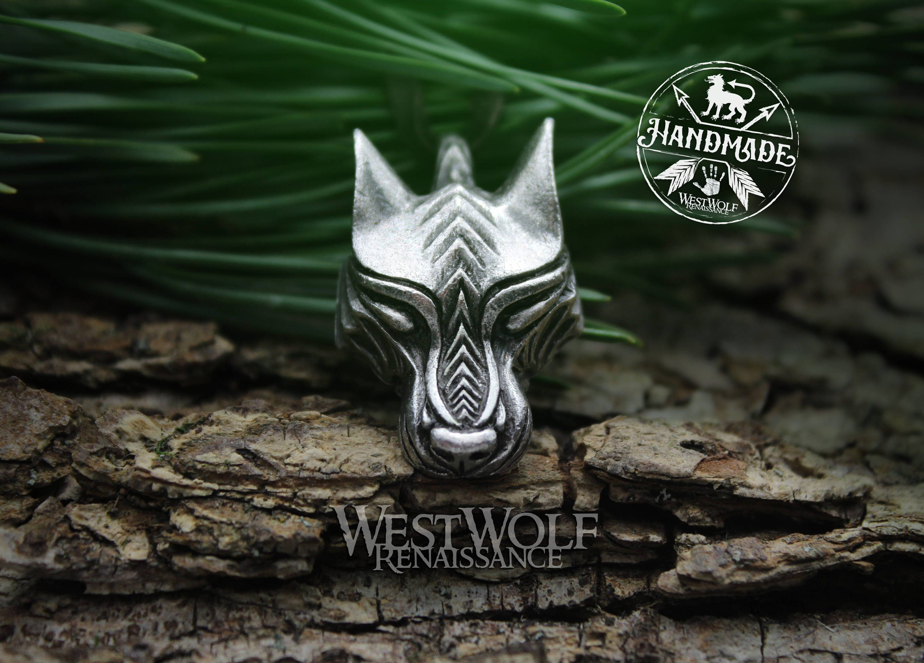 Viking Wolf Head Pendant --- Norse/Fenrir/Warg/Werewolf/Odin/Medieval/Celtic/Silver/Jewelry/Skyrim