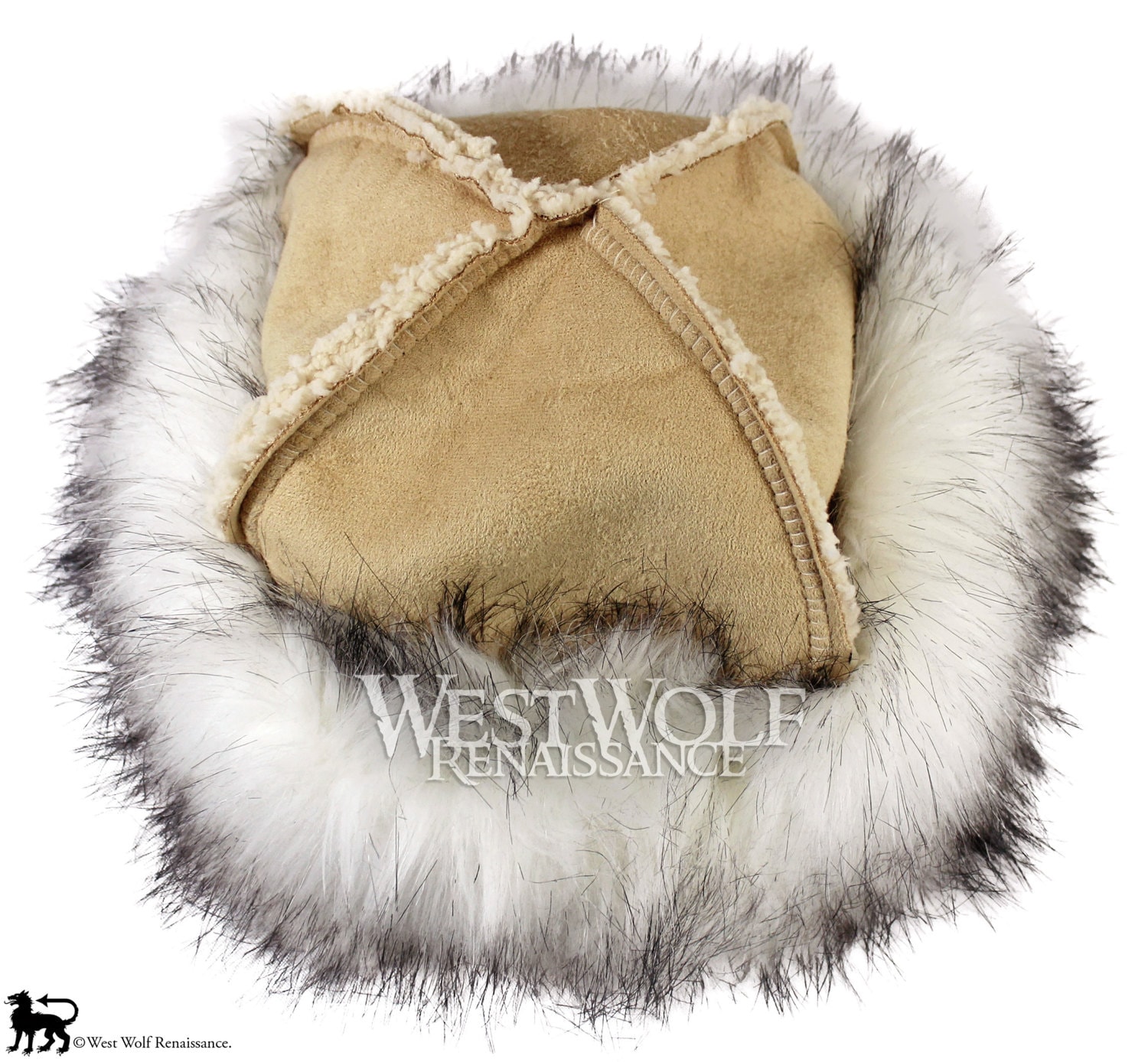 Wild Fox Fur-Trimmed Viking Hat - Faux Fur -  Norse/winter/cap/head/larp/medieval