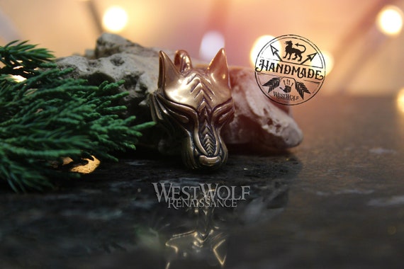 Norse/Celtic/Medieval/Bronze/Amulet/Skyrim Viking Fenrir Wolf Knot Pendant - 