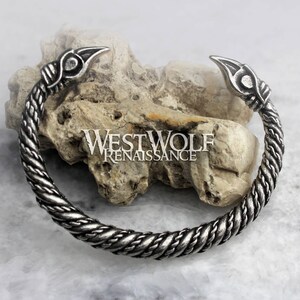 Silver Viking Raven Torc With Odin's Ravens Hugin and Munin --- Norse ...