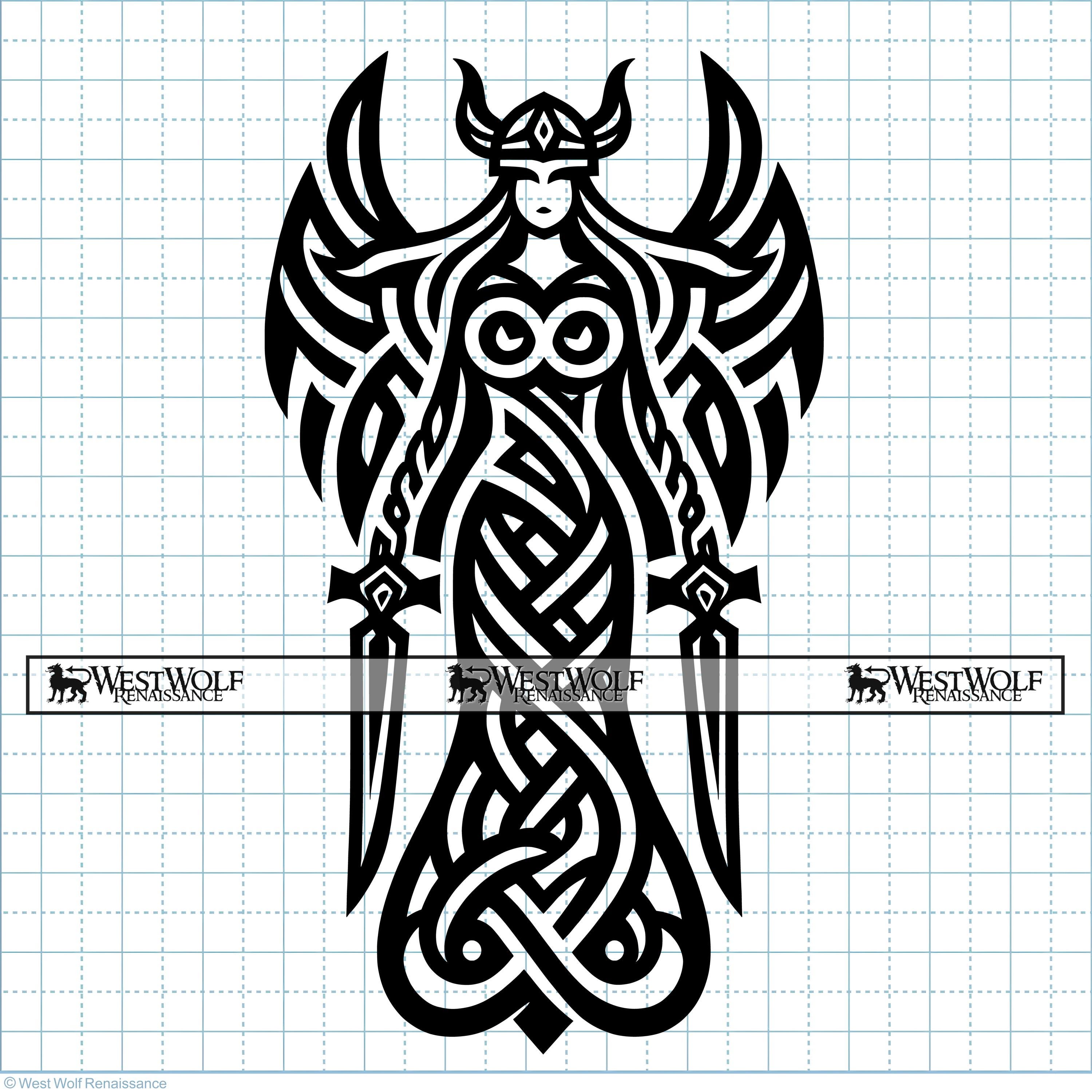 Valkyrie Pattern Viking Valkyrie Tall Vertical Design - Original SVG Vector Graphic Art ...