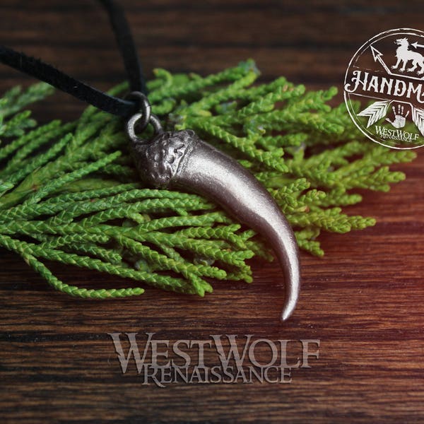 Pendentif griffe de loup viking -- Scandinave/Tribal/Chaman/Garçon loup/Dragon/Ours/Germe/Croc/Faux dent/Argent/Canin