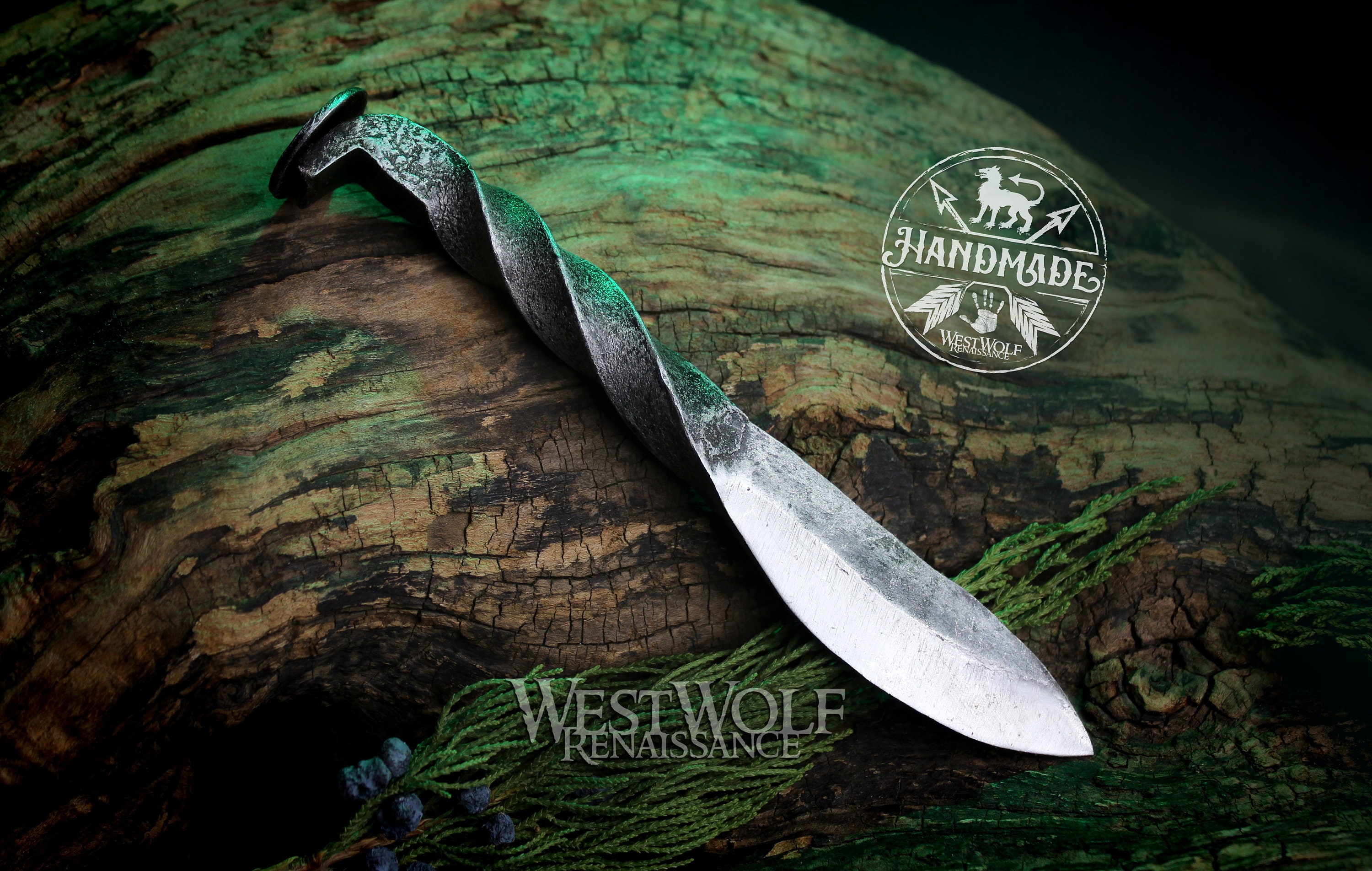 forging of an alligator skin railroad spike knife