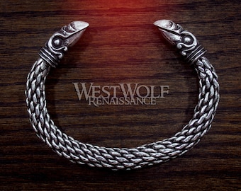 Viking Odin's Raven Head Bracelet - Hugin and Munin Ravens