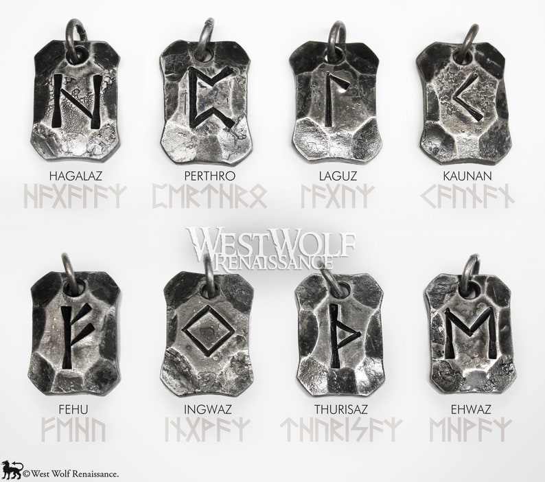 Hand-Forged Viking Rune Pendants Made of Hammered Steel Choose Your Talisman Norse/Symbols/Runes/Writing/Odin/Power/Charms/Beads image 6