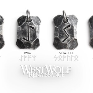 Hand-Forged Viking Rune Pendants Made of Hammered Steel Choose Your Talisman Norse/Symbols/Runes/Writing/Odin/Power/Charms/Beads image 8