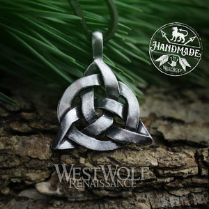 Keltische triquetra of &quot;Trinity Knot&quot;-hanger --- Gaelic/Iers/Viking/Noors/christelijk/heidens/driehoek/zilver/ketting
