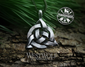 Pendentif celtique Triquetra ou « Trinity Knot » --- Gaélique/Irlandais/Viking/Norse/Chrétien/Païen/Triangle/Argent/Collier