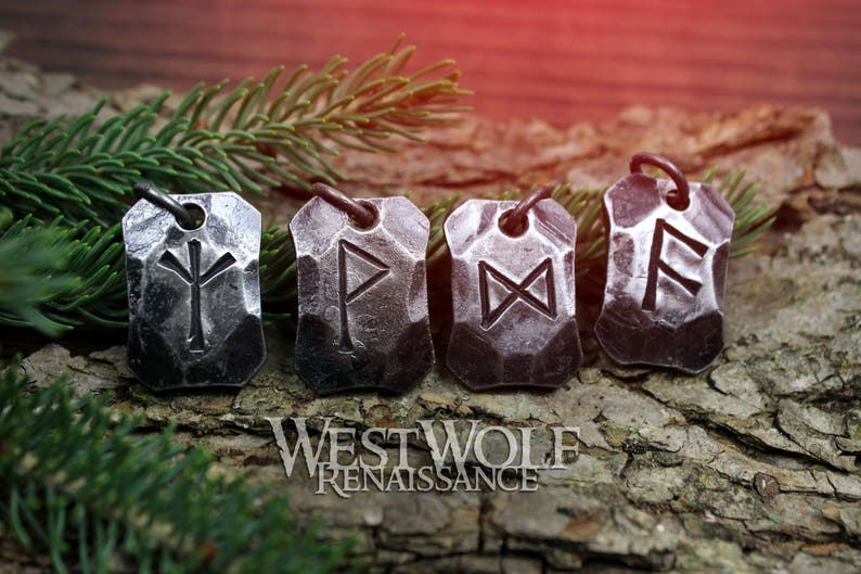 Hand-Forged Viking Rune Pendants Made of Hammered Steel Choose Your Talisman Norse/Symbols/Runes/Writing/Odin/Power/Charms/Beads image 2