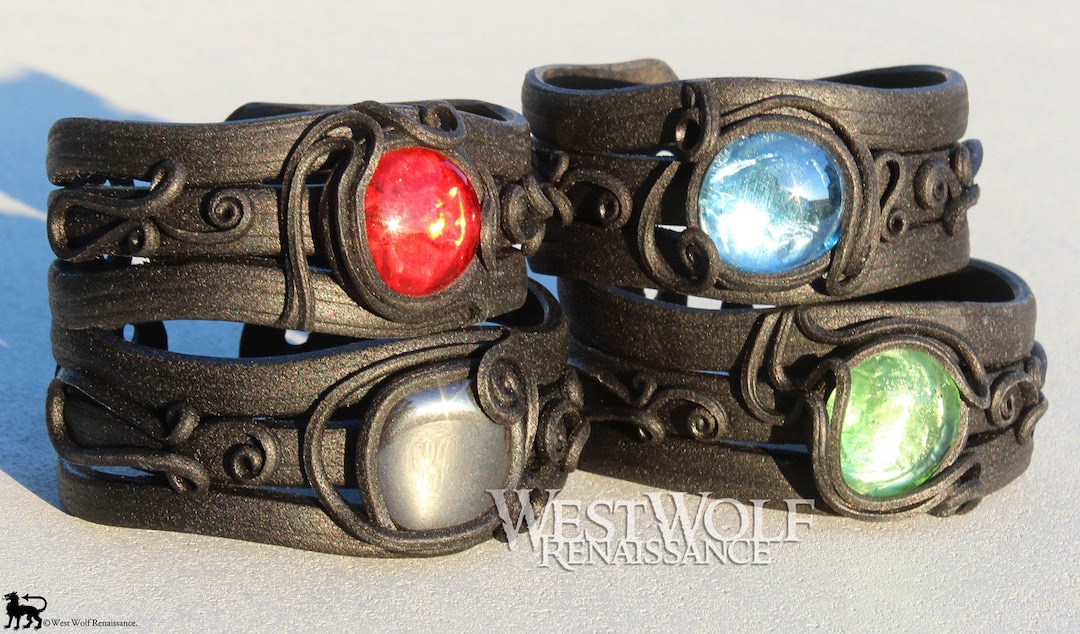 Fantasy Bracelet With Crystal Stone Blood Red, Mint Green, Aqua