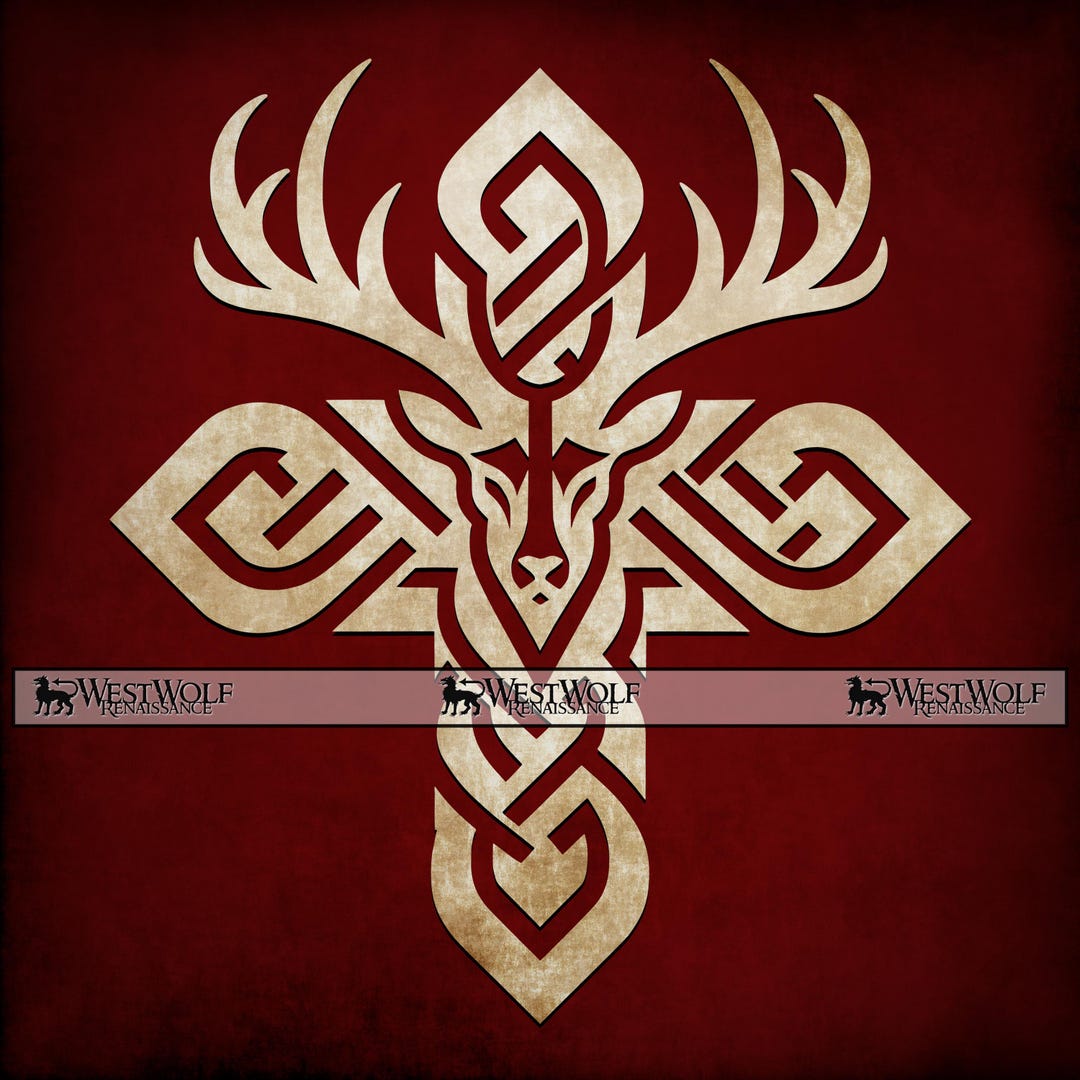 Stag or Deer Cross Design - Original SVG Vector Graphic Art + Png Dxf ...