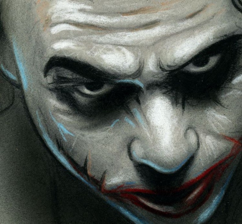 The Joker Pencil & Airbrush Drawing 12 x 18 Inch Artwork Etsy