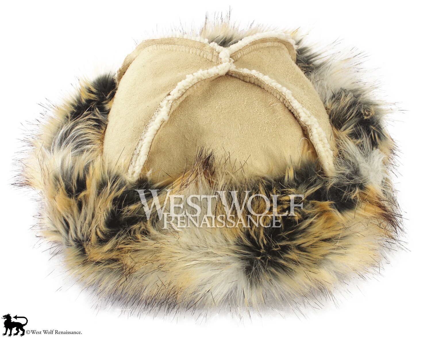 White Fox Fur-Trimmed Viking Hat - (Faux Fur) – West Wolf Renaissance