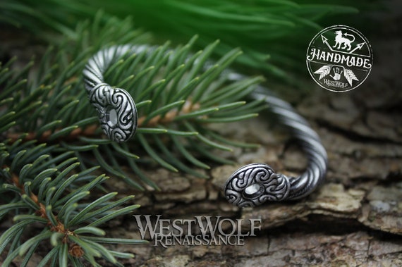 Silver Celtic Gallia Torc or Bracelet --- Irish/gaelic/iron Age