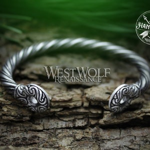 Silver Celtic Gallia Torc or Bracelet --- Irish/Gaelic/Iron Age/Medieval/Viking/Norse/Jewelry/Skyrim