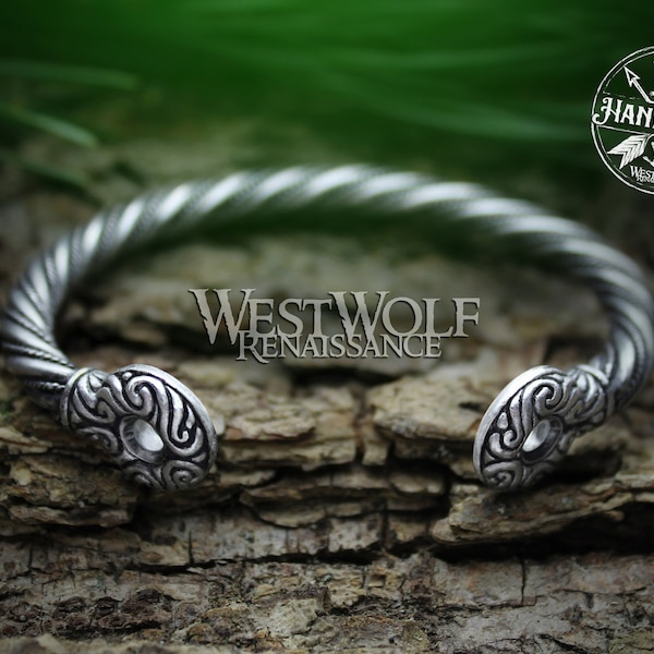 Silver Celtic Gallia Torc or Bracelet --- Irish/Gaelic/Iron Age/Medieval/Viking/Norse/Jewelry/Skyrim