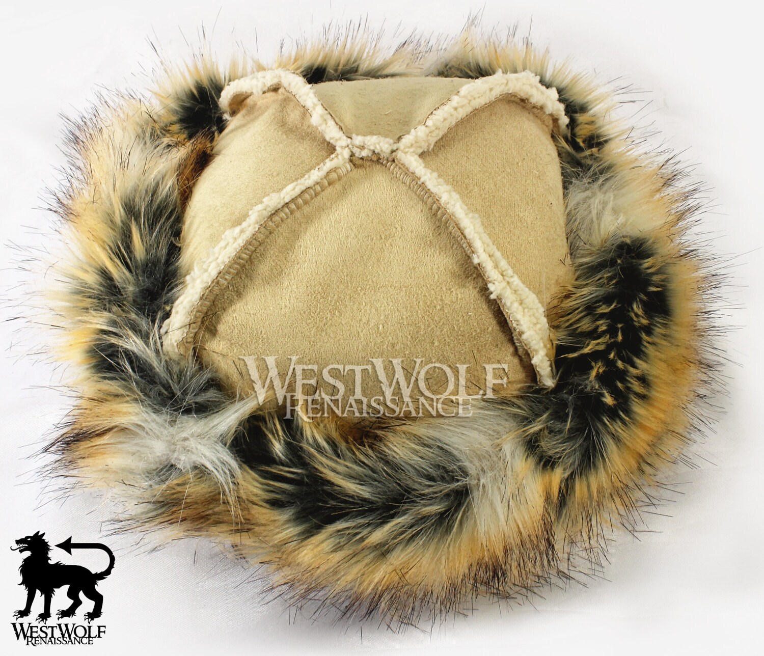 Winter Grey and White Fox Fur-Trimmed Viking Hat - (Faux Fur) – West Wolf  Renaissance