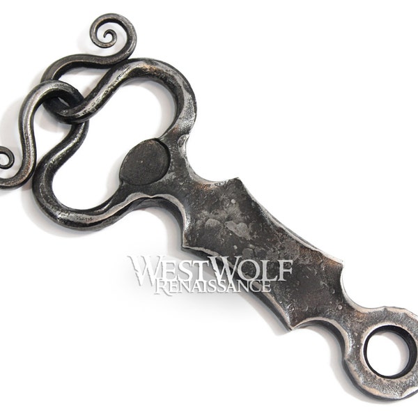 Hand-Forged Medieval Bottle Opener - Hammered Iron / Steel - Made with Fire & Anvil - Viking/Norse/Celtic/Horns/Wedding Gift/Beer/Brewing