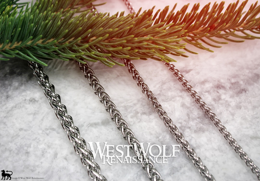 Braided Wheat Style Chains for Pendants in Multiple Sizes -- High Quality Stainless Steel --- Viking/Norse/Celtic/Necklace/Silver/Jewelry