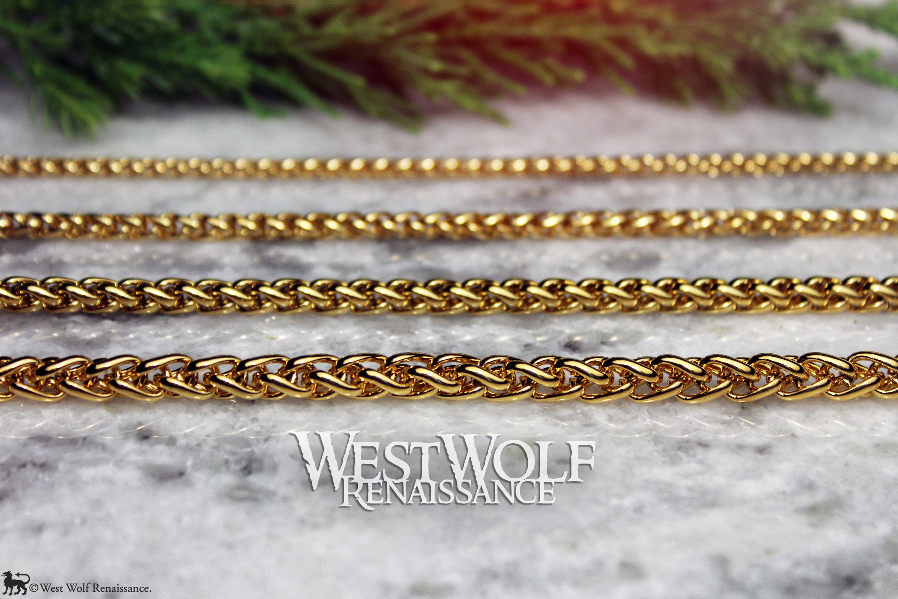 Braided Wheat Style Chains for Pendants in Multiple Sizes Braided Wheat Style Chains for Pendants in Multiple Sizes