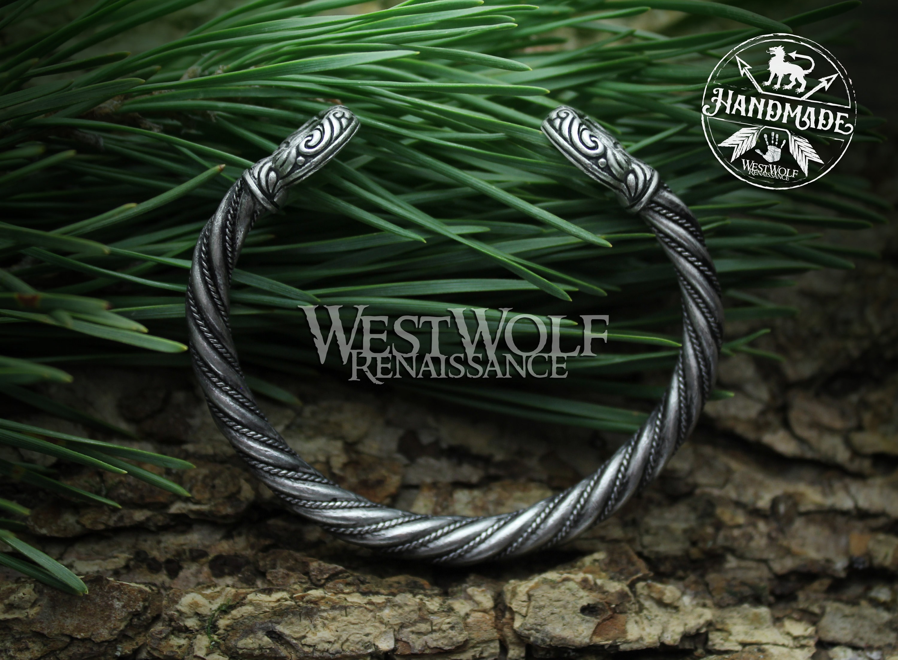 Silver Celtic Gallia Torc or Bracelet --- Irish/gaelic/iron Age