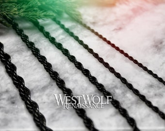 Black Twisted Spiral Style Chains for Pendants in Multiple Sizes -- High Quality Stainless Steel --- Viking/Celtic/Necklace/Jewelry