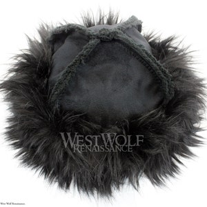 Medieval round hat with fox fur Viking Slav