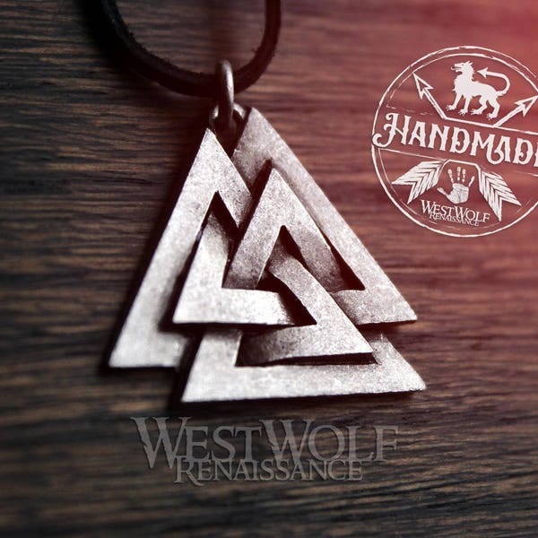 Viking Valknut Symbol Pendant -- Norse/Odin/Valhalla/Silver/Jewelry/Nordic/Skyrim