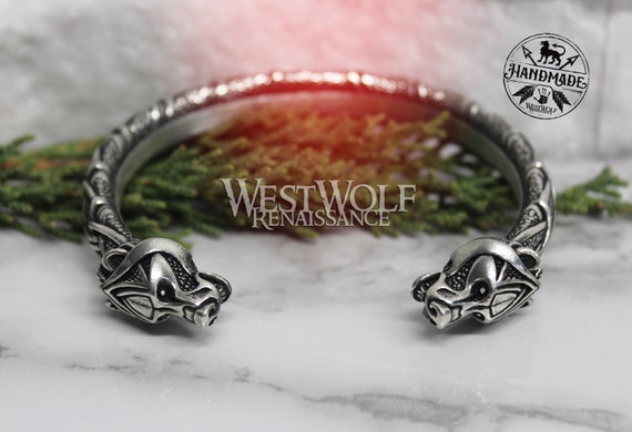 Viking Berserker Bear Head Torc Bracelet --- Norse/scandinavian