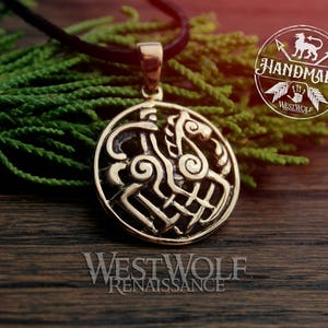 Viking Odin on Sleipnir Pendant Made of Fine Bronze --- Norse/Medieval/Scandinavian/Icelandic/Gold/Jewelry