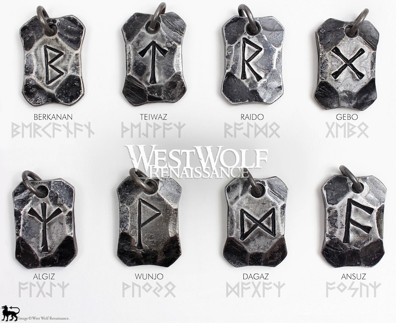 Hand-Forged Viking Rune Pendants Made of Hammered Steel Choose Your Talisman Norse/Symbols/Runes/Writing/Odin/Power/Charms/Beads image 5