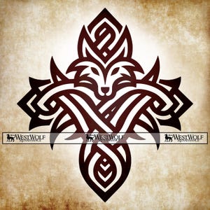 Wolf Kreuz Design - Original SVG Vektorgrafik + png dxf jpg Dateien - Cricut/Lasergravur/T-Shirt Druck/Wikinger und keltische Muster