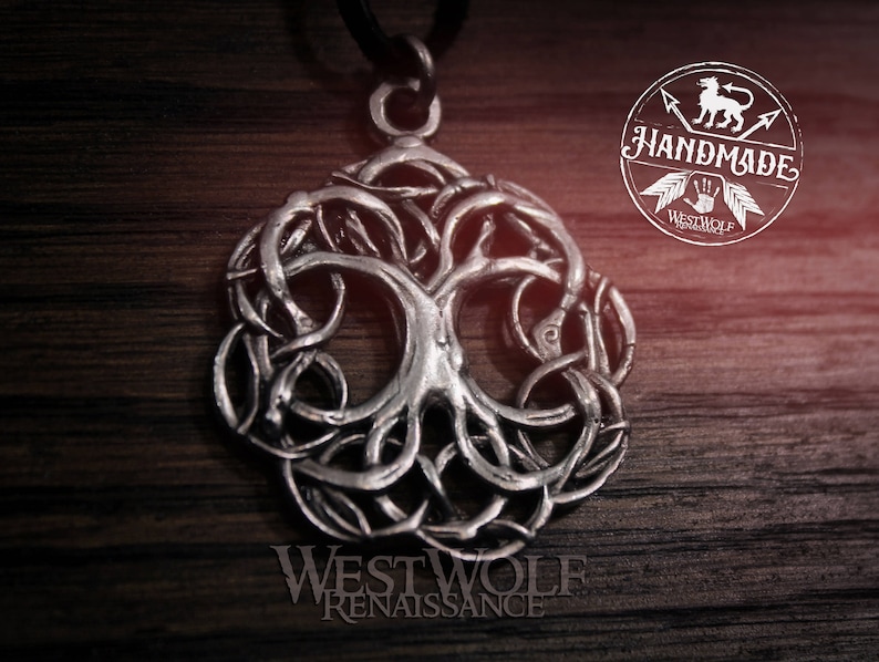 Pendentif arbre de vie Yggdrasil l'arbre du monde Viking/celtique/nordique/nature/païen/argent/magie image 1