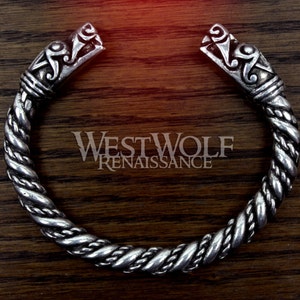 Silver Viking Dragon&#39;s Head Bracelet - Jormugandr Beast Bracelet