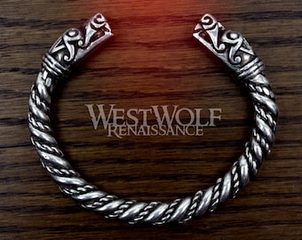 Silver Viking Dragon's Head Bracelet - Jormugandr Beast Bracelet