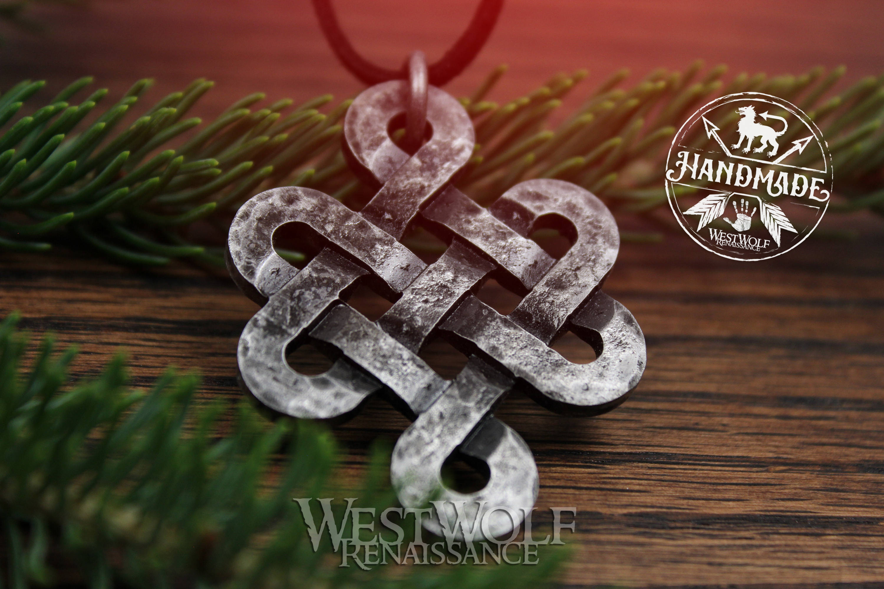 Hand-forged Celtic Life Knot Pendant - Made of Steel Hand-forged Celtic Life Knot Pendant - Made of Steel