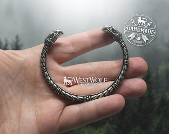 Viking American Eagle Head Torc Bracelet --- Norse/scandinavian