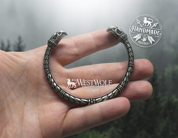 Viking American Eagle Head Torc Bracelet --- Norse/scandinavian