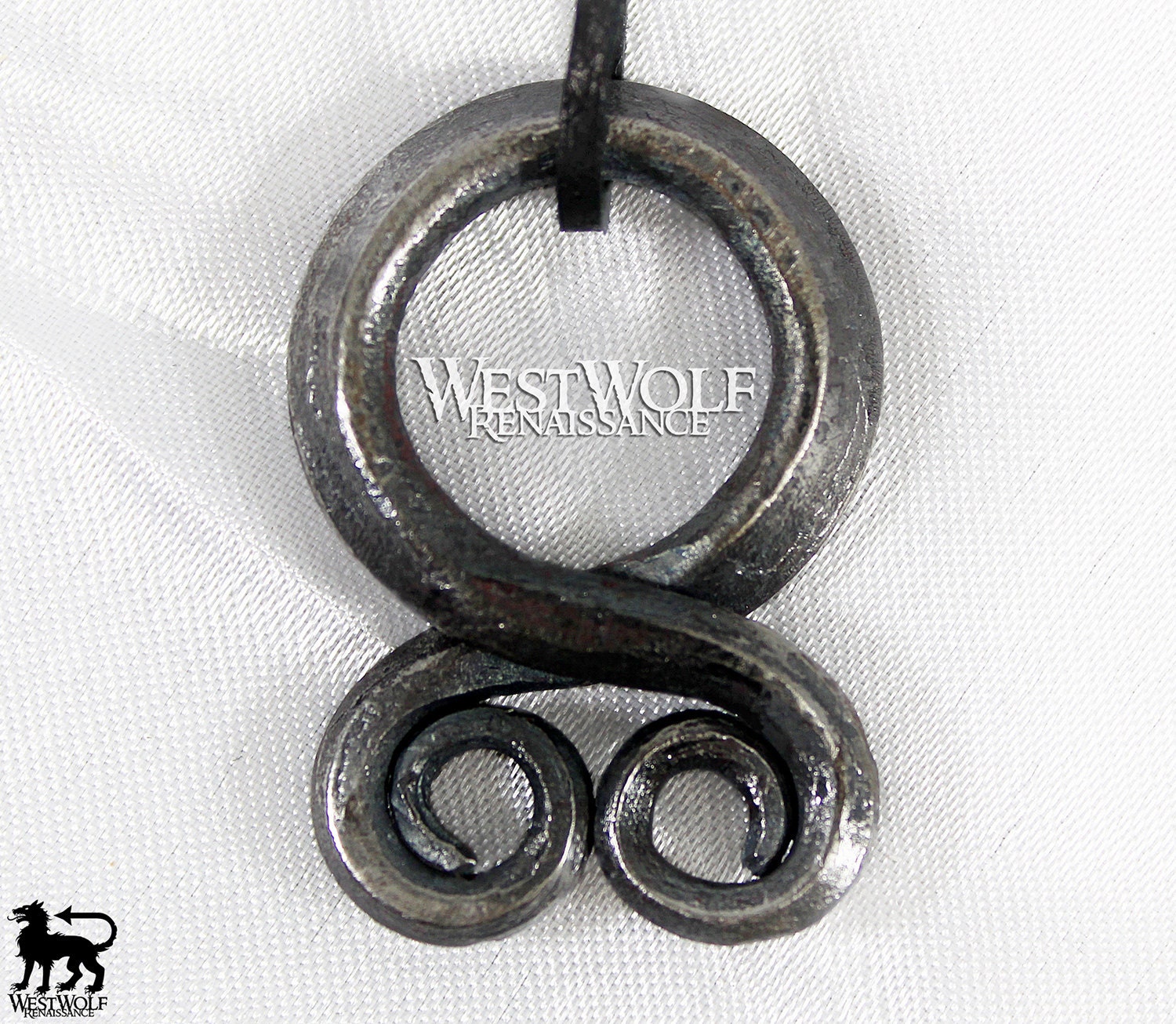 Pendentif Croix Viking Troll En Fer Forgé Main – Bijou Médiéval Nordique Avec Cordon Cuir