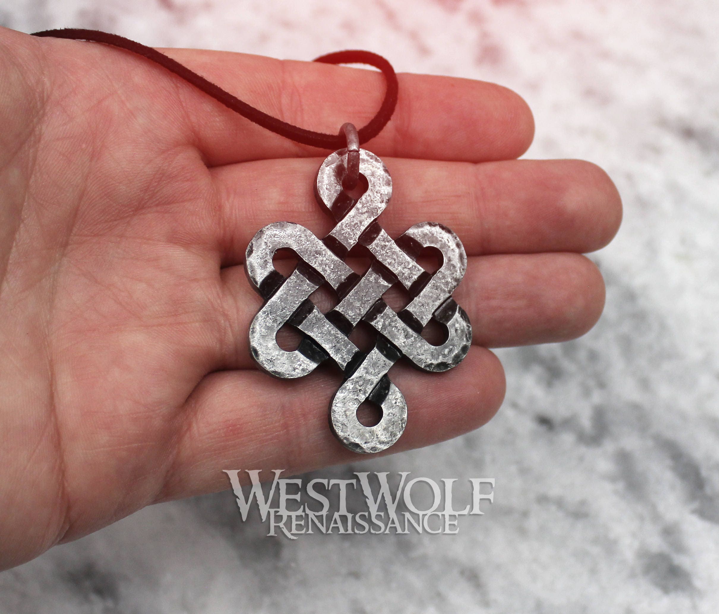 Hand-forged Celtic Life Knot Pendant - Made of Steel Hand-forged Celtic Life Knot Pendant - Made of Steel