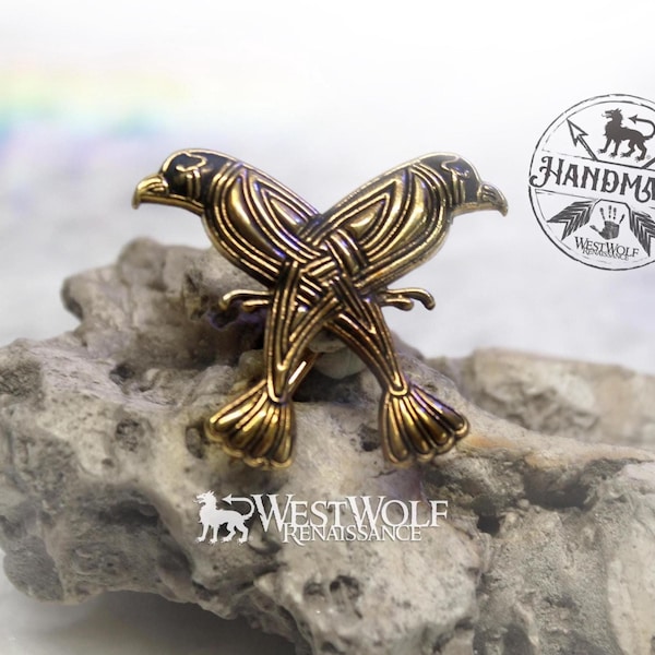 Raven Brooch White