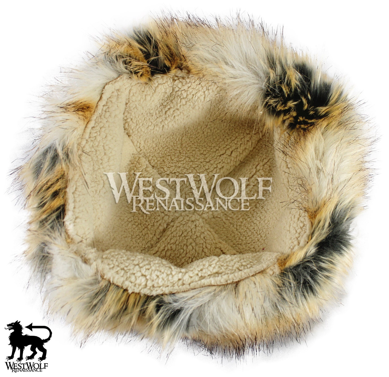 Wild Fox Fur-Trimmed Viking Hat with Brown Top – West Wolf Renaissance