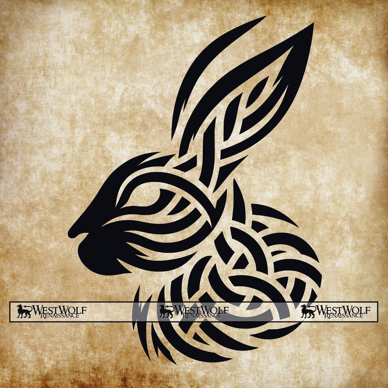 Celtic Rabbit SVG Design + Png Dxf Jpg Files - Vector Graphic Art for ...